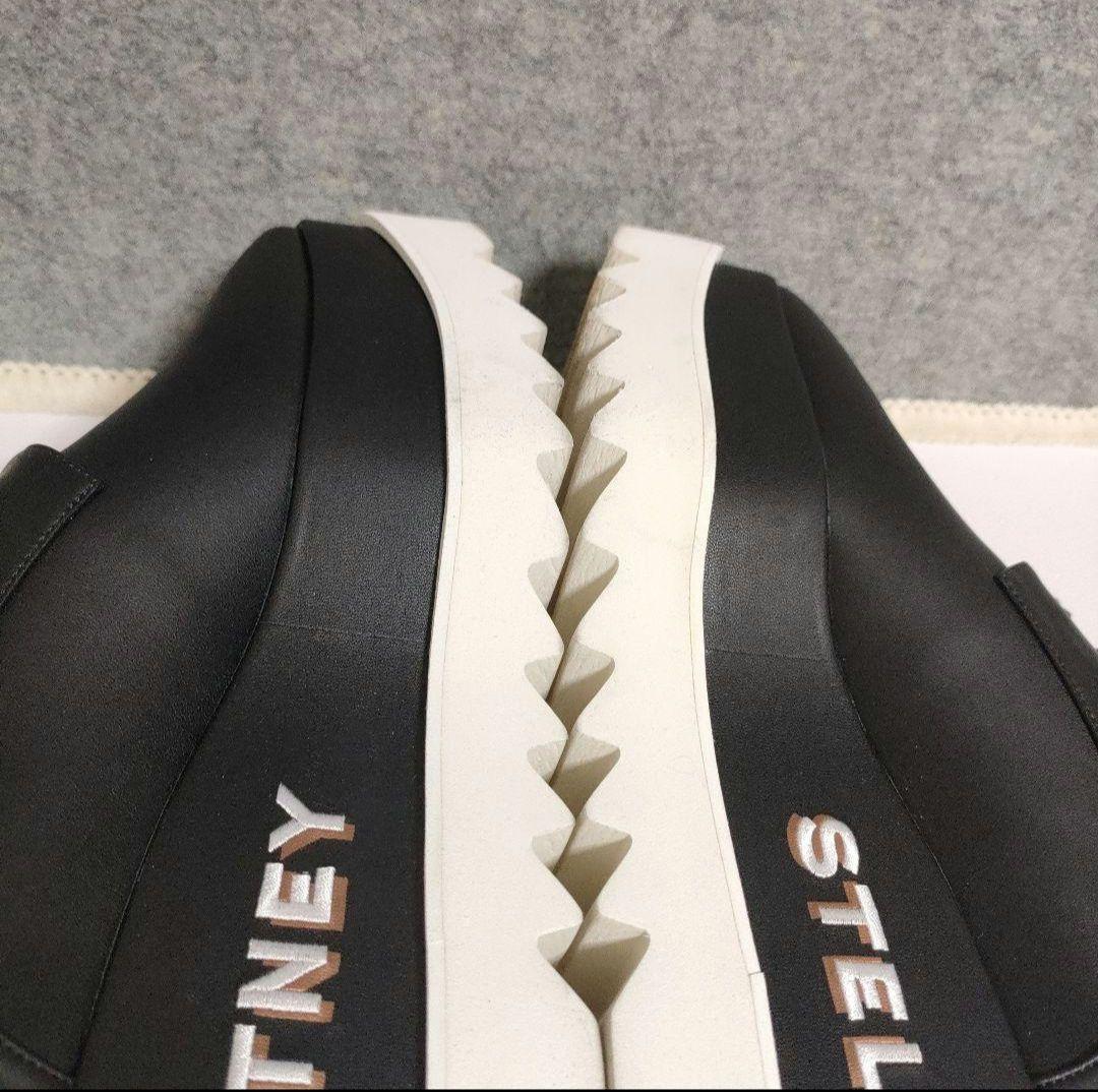 ぽあろ38サイズ24.5cmロゴ黒ステラマッカートニーエリス138000円