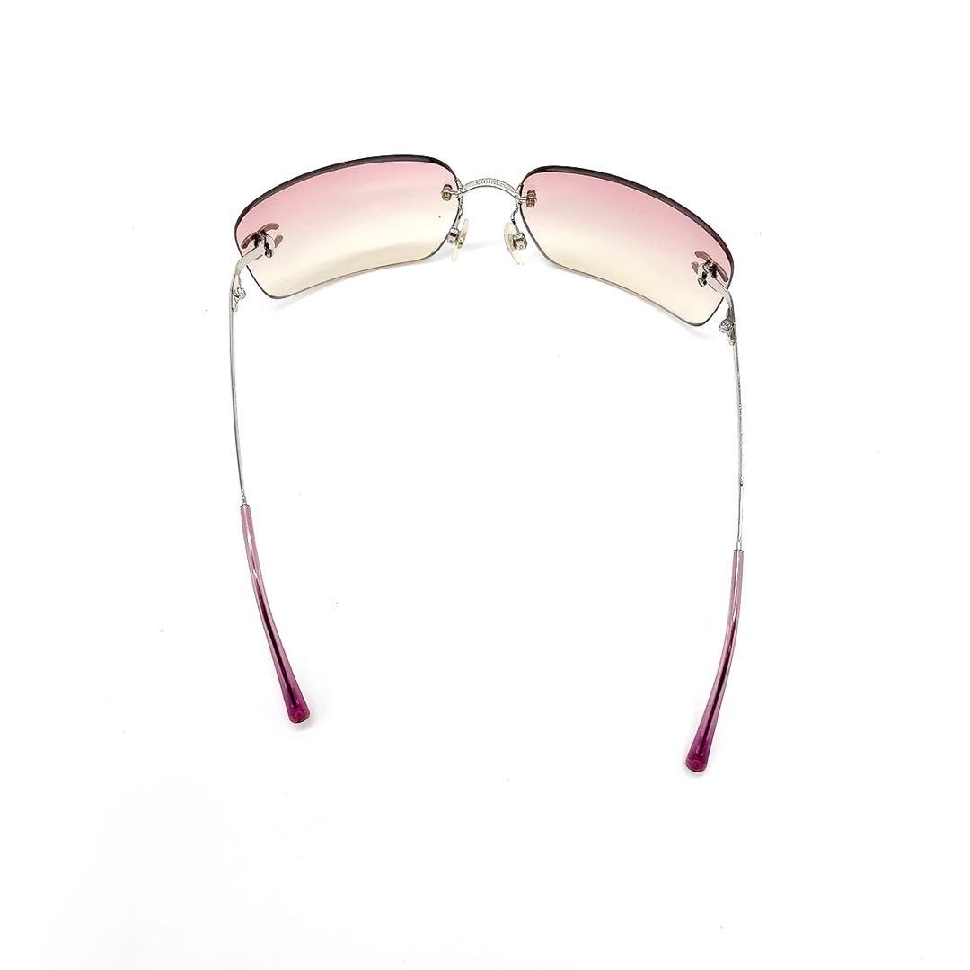 箱付き　シャネル　サングラス　ココマーク　リムレス　ラインストーン　ピンク