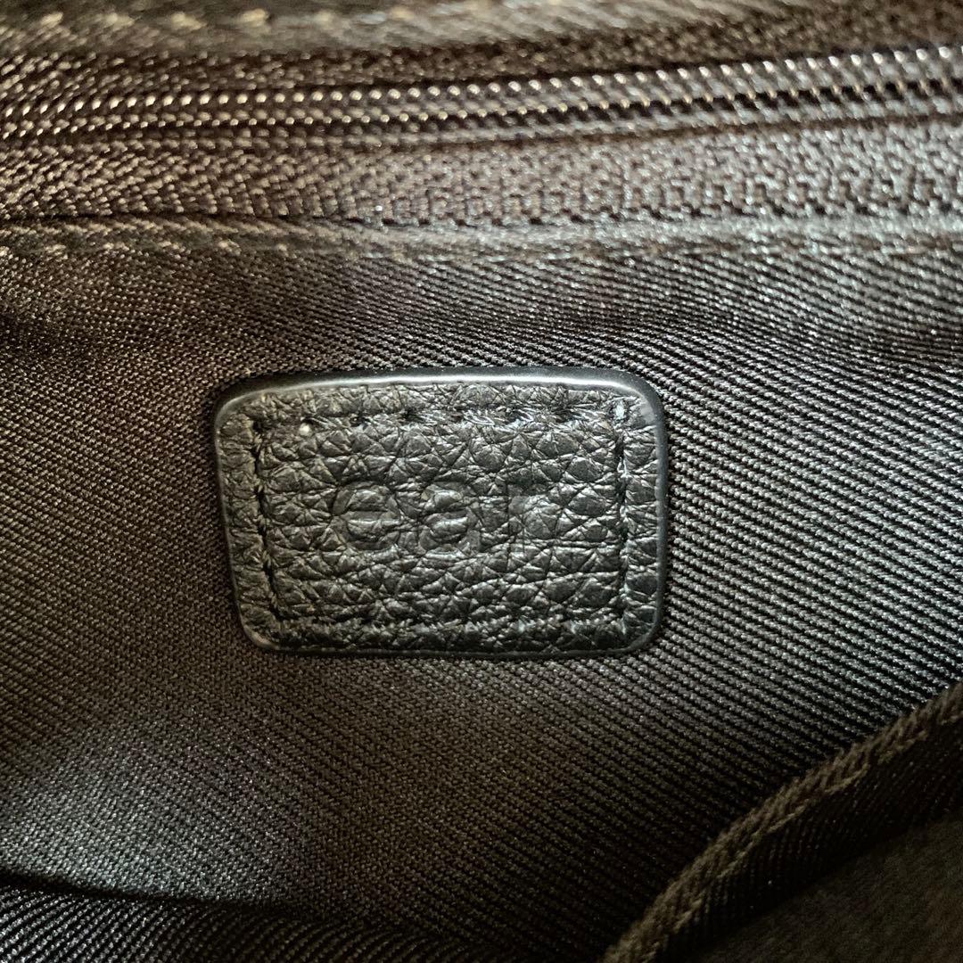 ear PAPILLONNER バックル巾着ショルダーバッグ レザー 黒 S