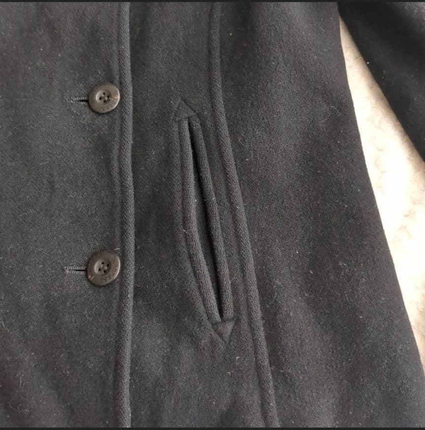 バーバリーロンドンウールPコート黒　ノバチェック　M