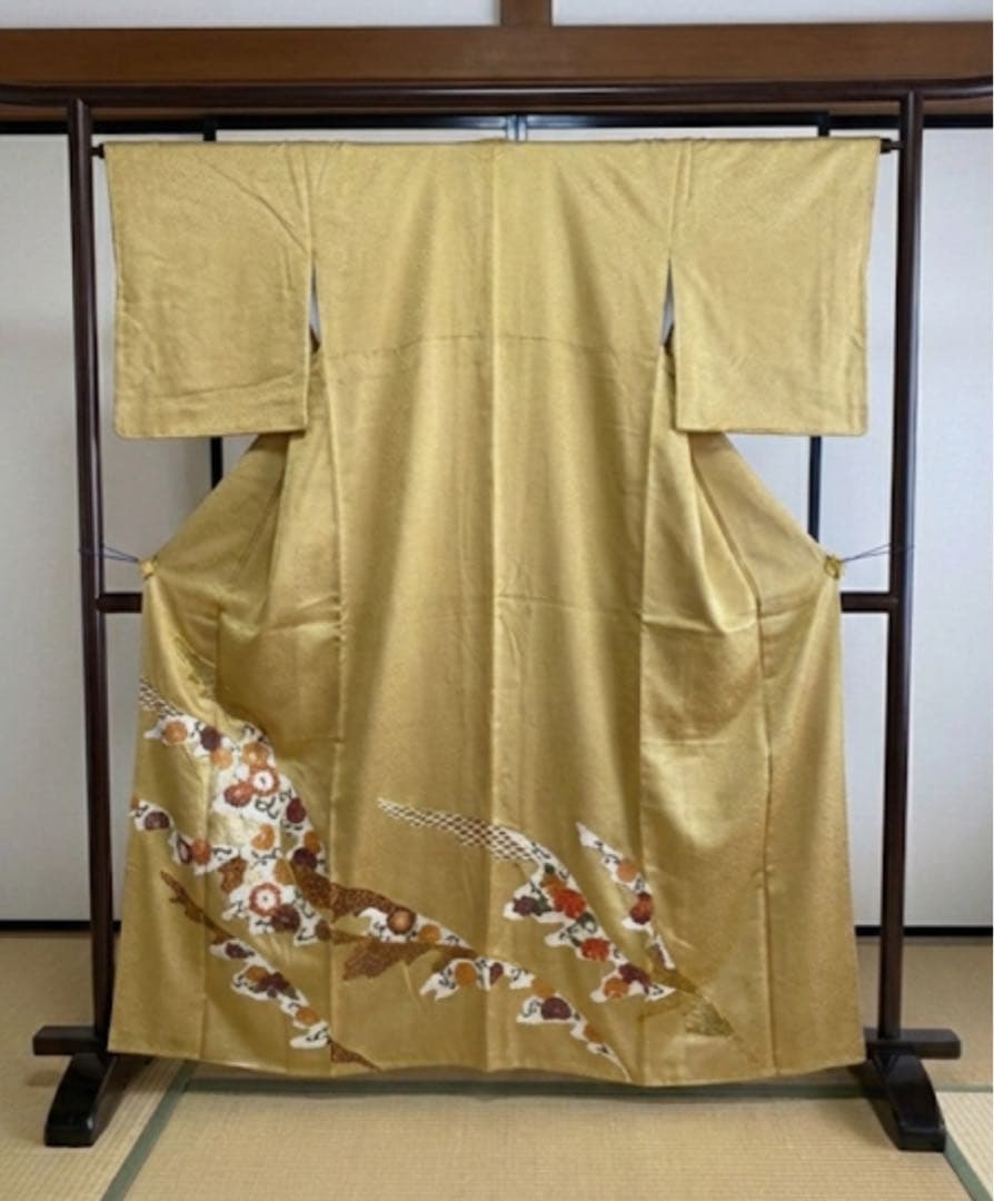 上品　正絹 色留袖　4点フルセット 鶯色　袋帯　入学式　結婚式　ママ　一つ紋