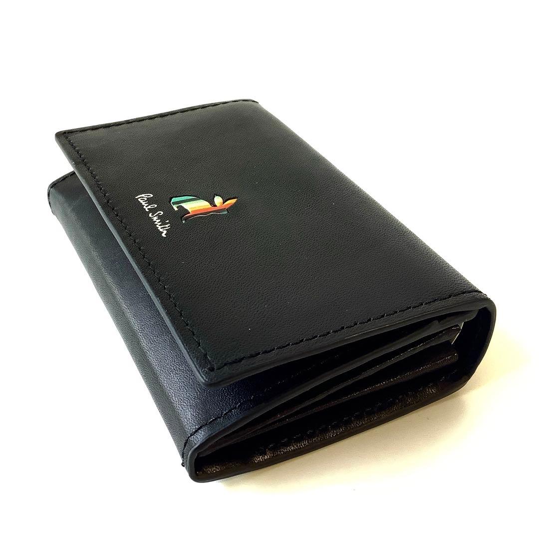 新品★ポールスミス★マーケトリーストライプラビット名刺入れカードケース★ブラック