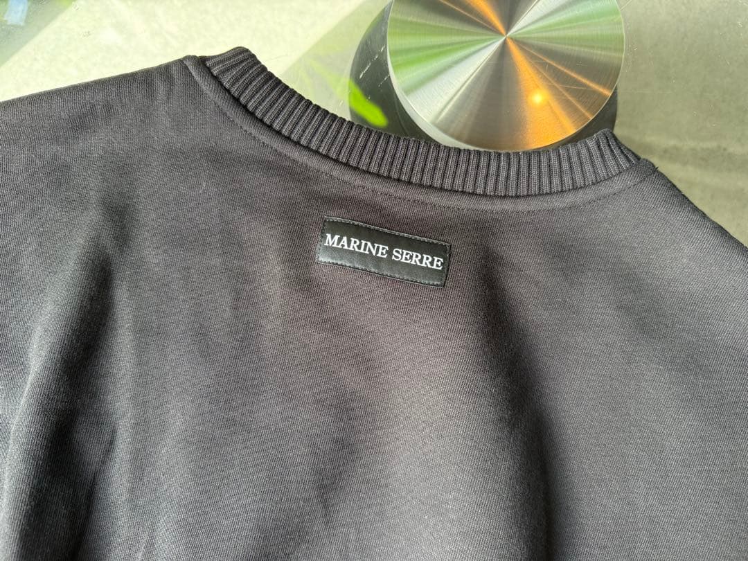 Marine Serre マリーンセル ブラック クロップド スウェット