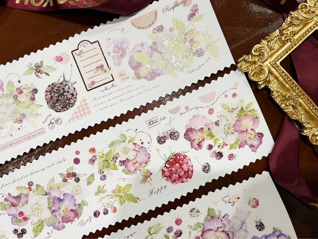 海外マスキングテープ巻売り 浆果森林 フラワー 人物マスキングテープ527