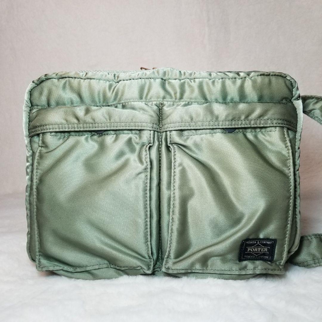 美品 PORTER　ポーター タンカー ショルダーバッグ L 2層 カーキ