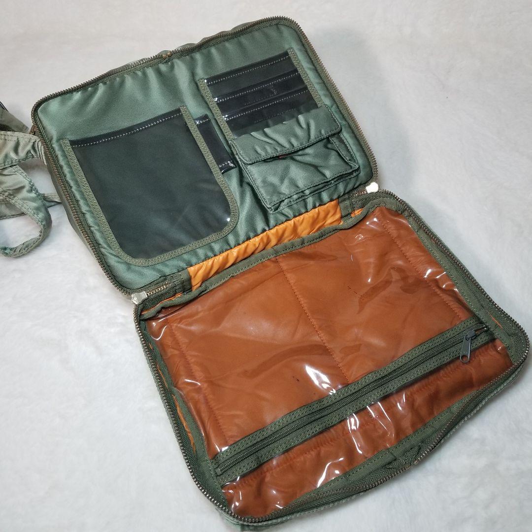 美品 PORTER　ポーター タンカー ショルダーバッグ L 2層 カーキ