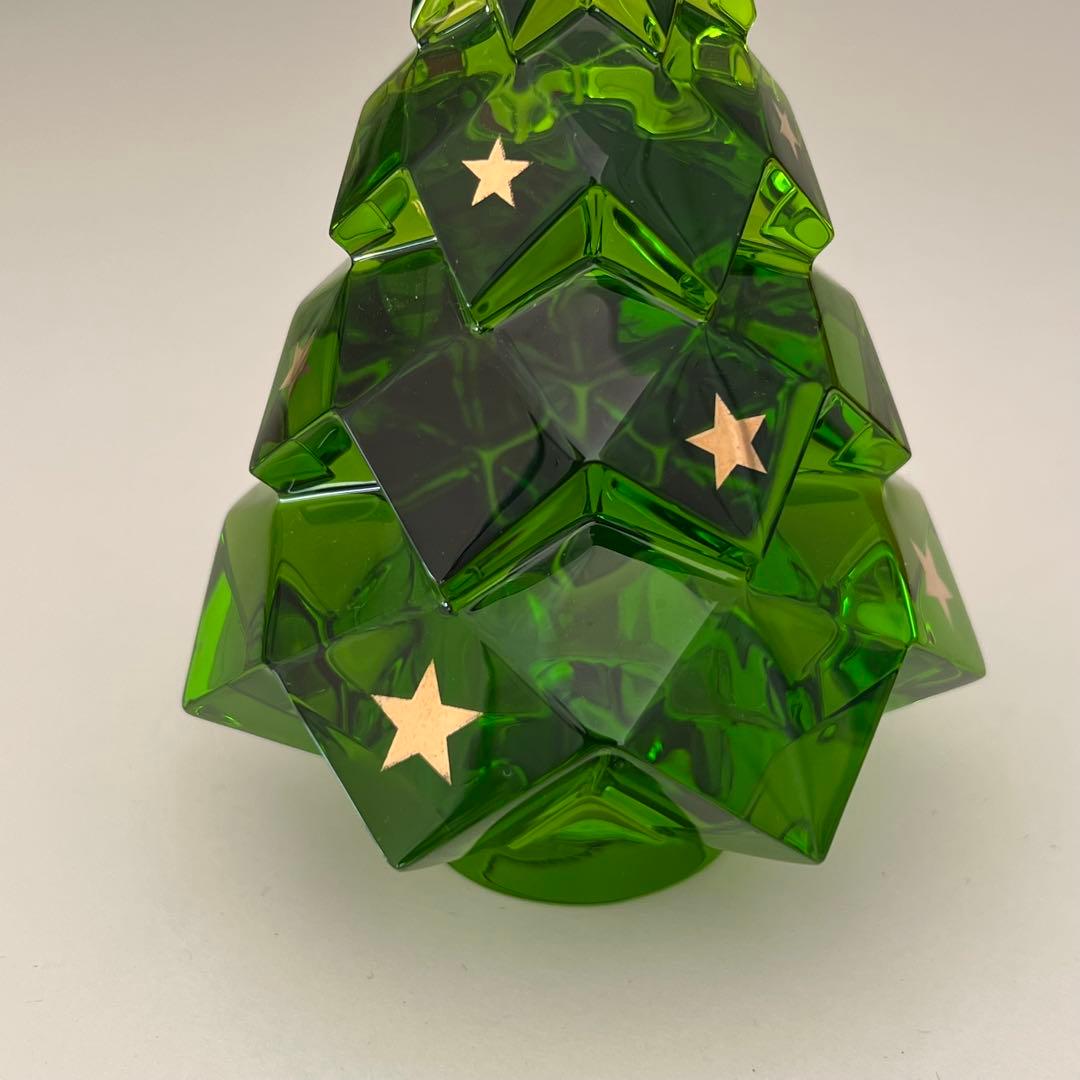 BACCARAT バカラ クリスマスツリー 星模様 グリーン クリスタル