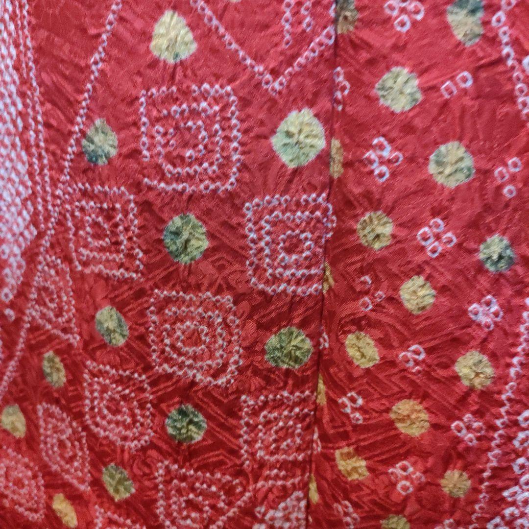 専用です。　正絹　豪華！総絞り　小紋　クリスマスお正月に　赤