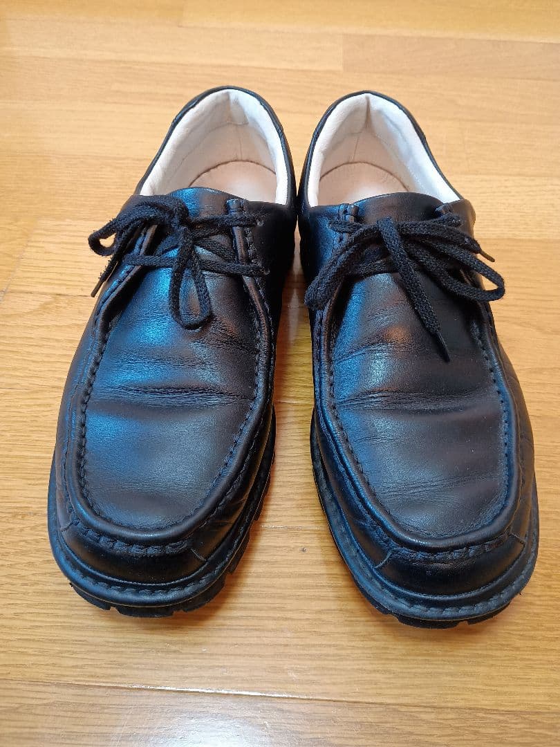 上質　金谷製靴　チロリアンシューズ　26.5 EEEE レザー　黒　ブラック