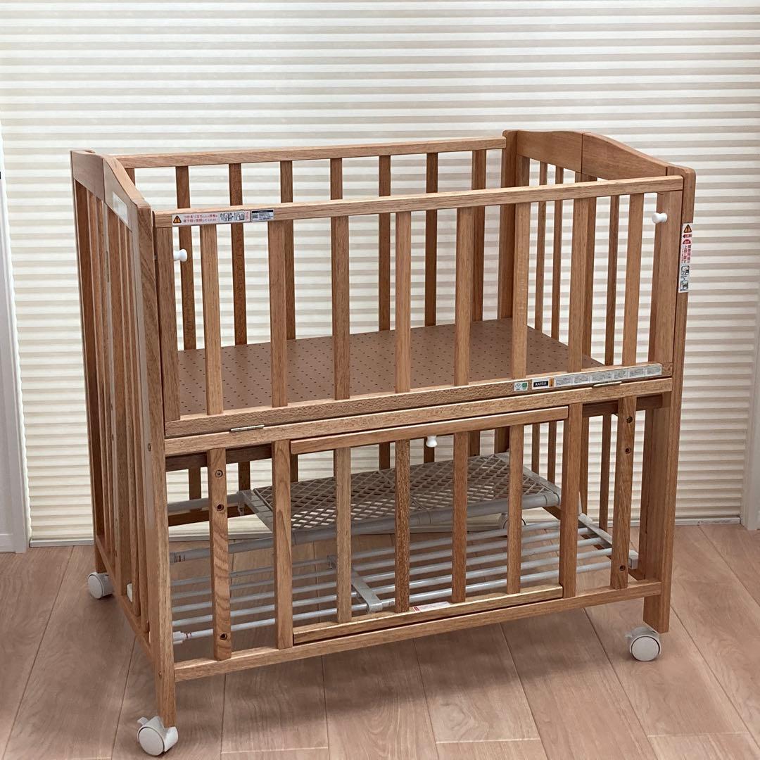ミニベッド 木製 ベビーベッド キャスター付き