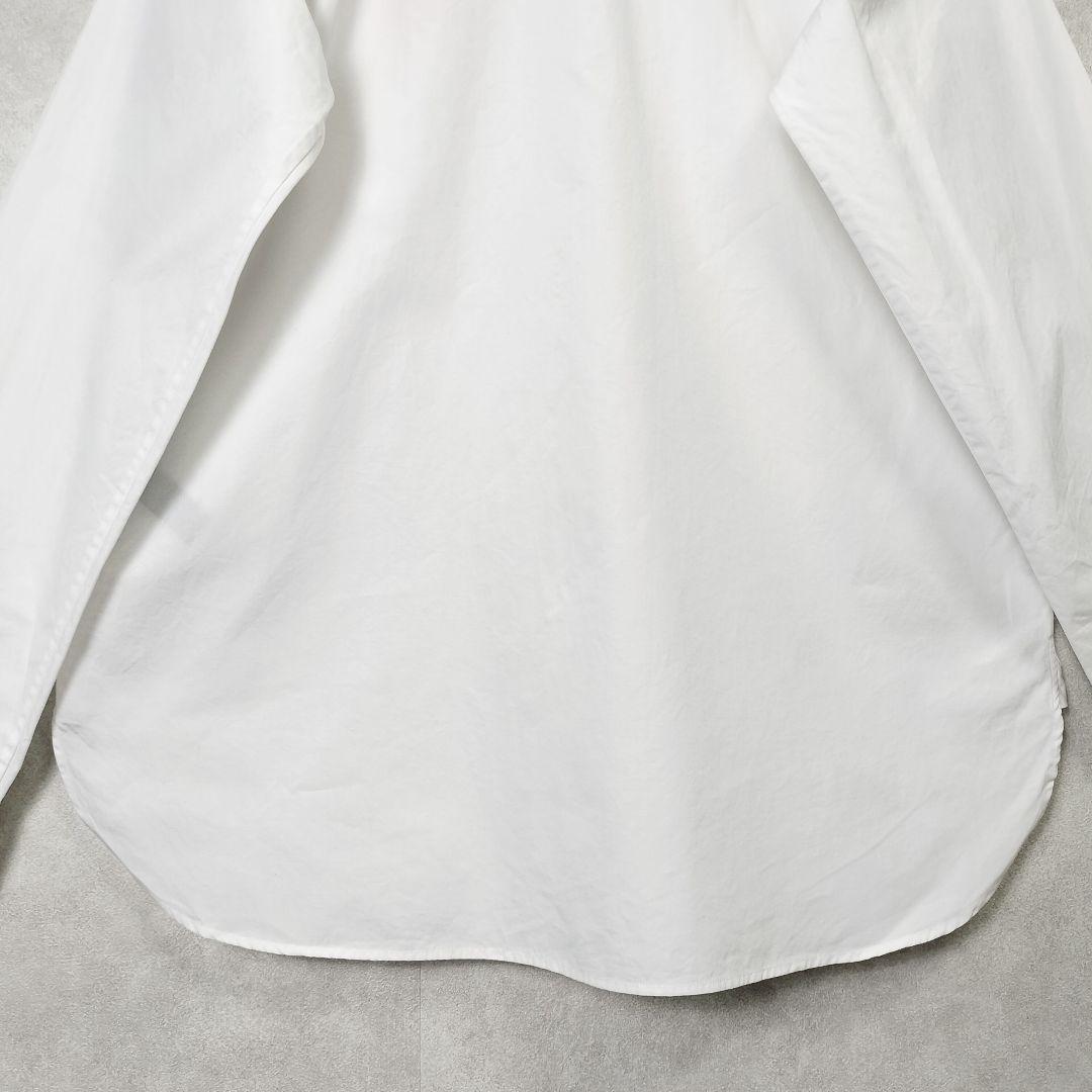 ラルフローレン ビッグポニー コットンシャツ ホワイト 刺繍 カラーキーパー