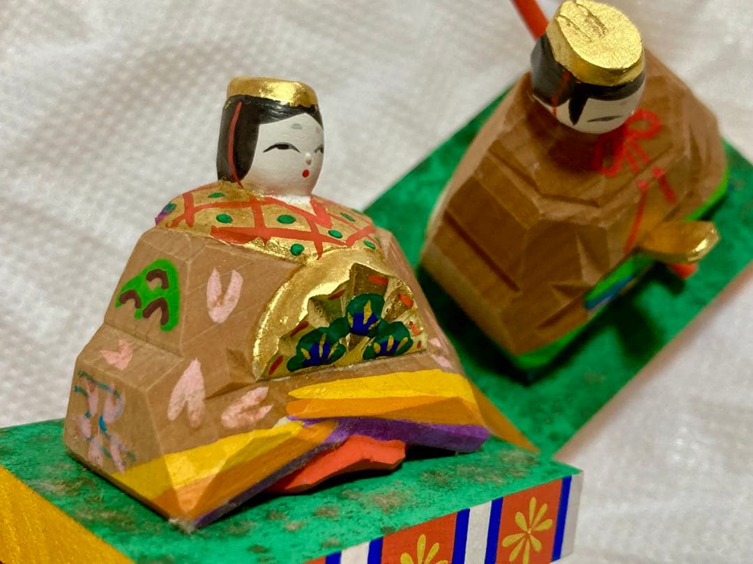 高橋神泉　奈良一刀彫　１５人揃い　段飾り　ひな祭り　川口神泉　雛段