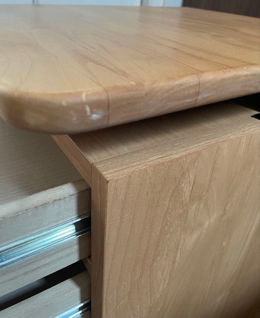 堀田木工所　hotta woody　昇降式　ワゴン　袖机　鍵　学習机　国産　無垢