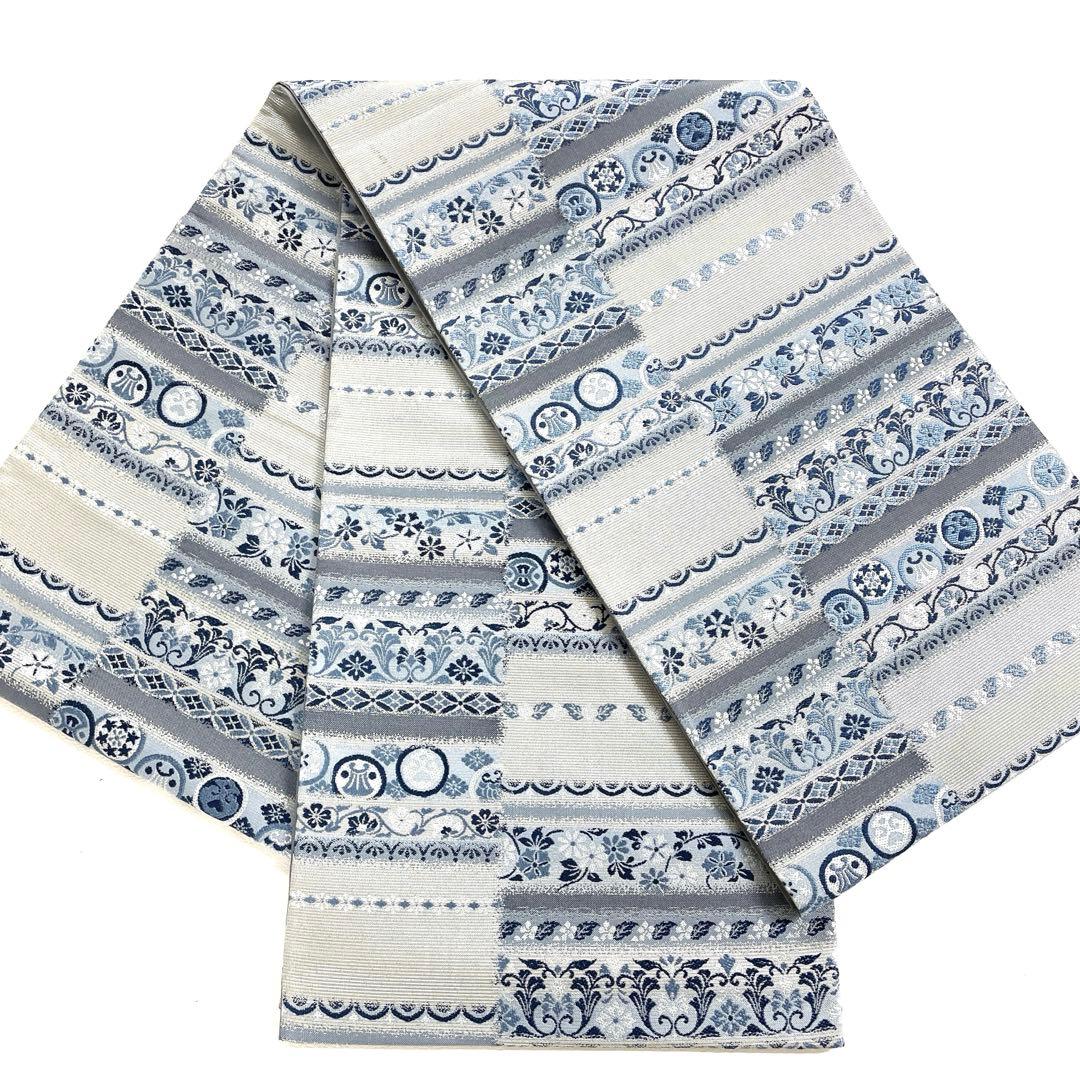 専用帯6131 ●高級 正絹 藍染 六通 袋帯