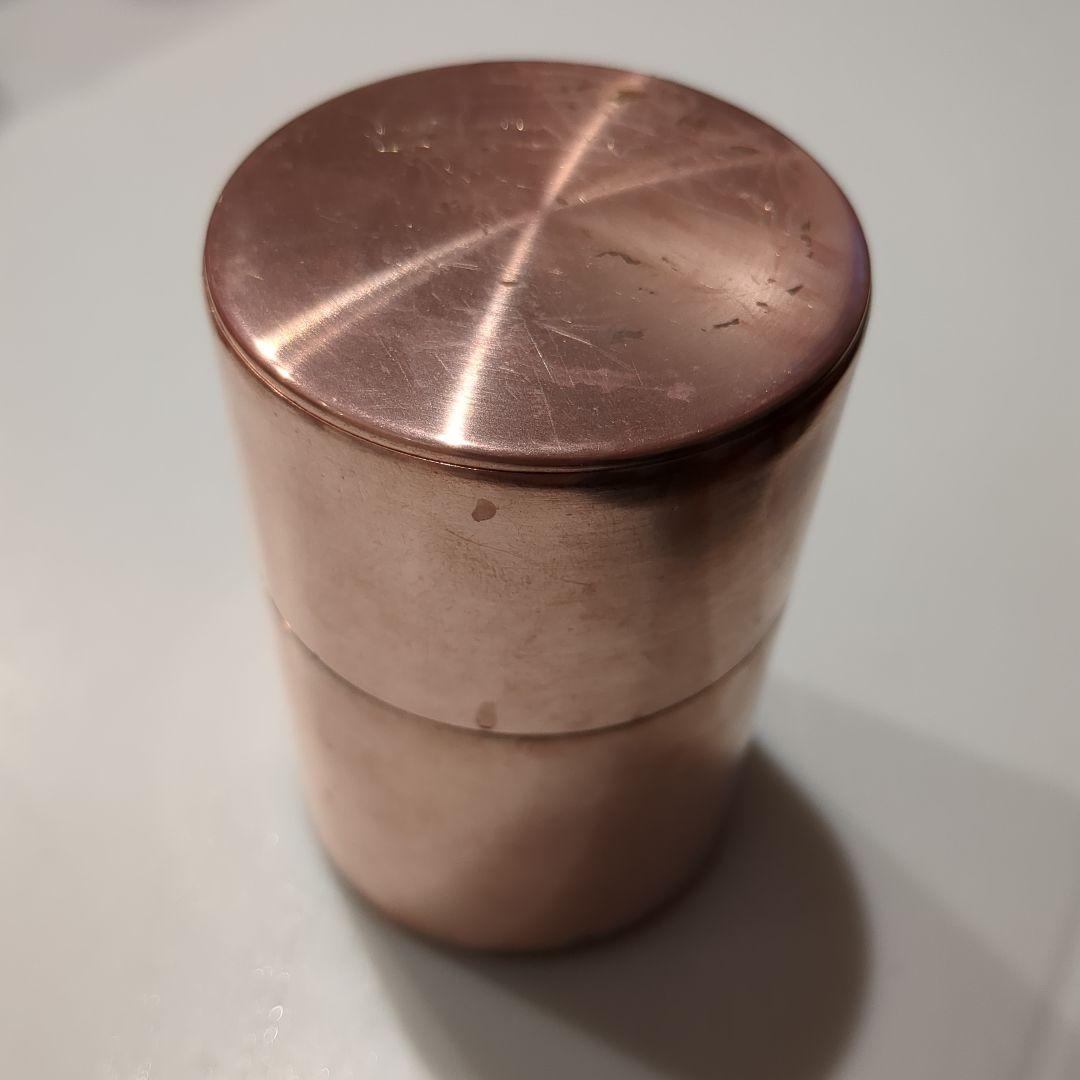 お値下げしました 京都開花堂　茶筒　銅製 　円筒形棗