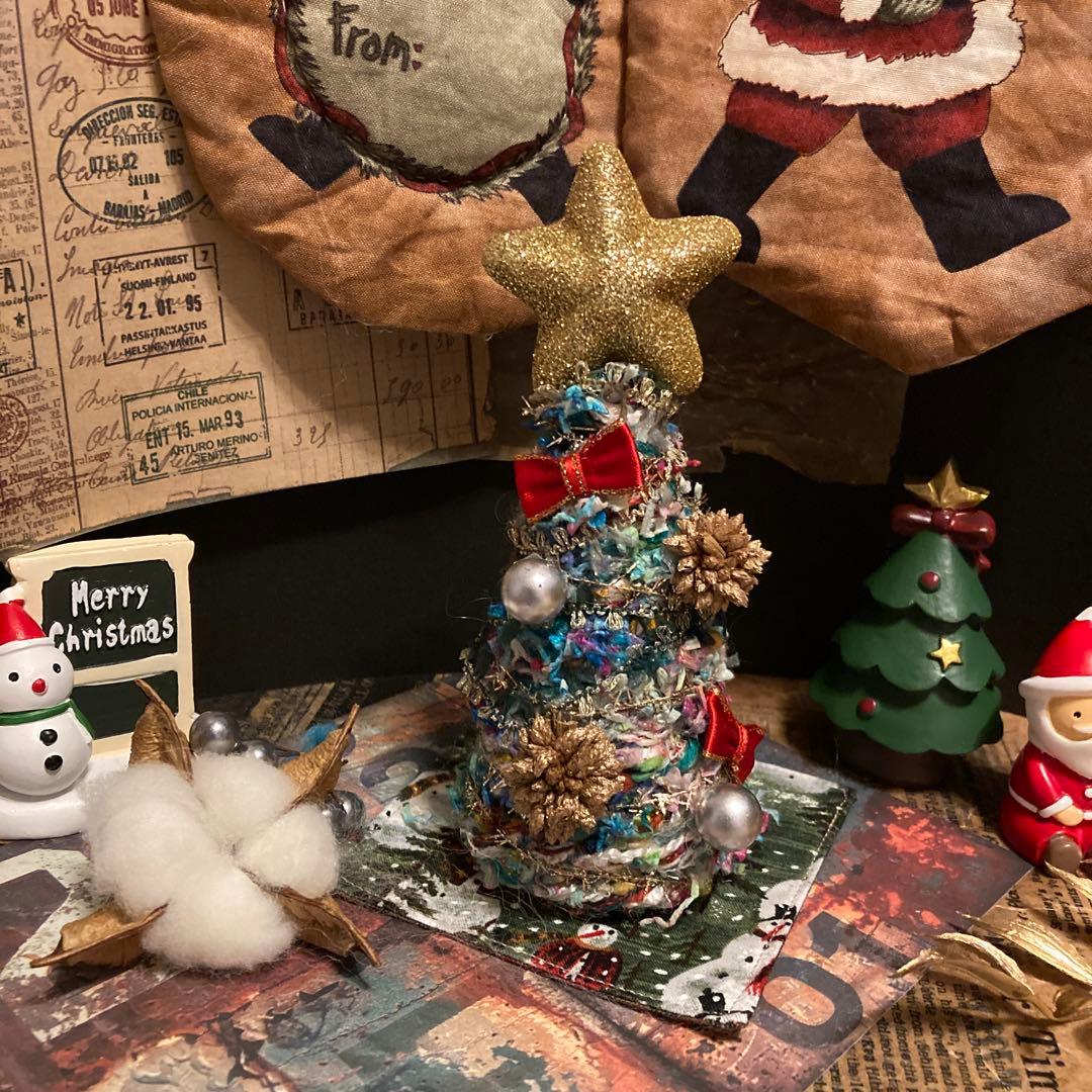 手作りミニクリスマスツリー コースター付