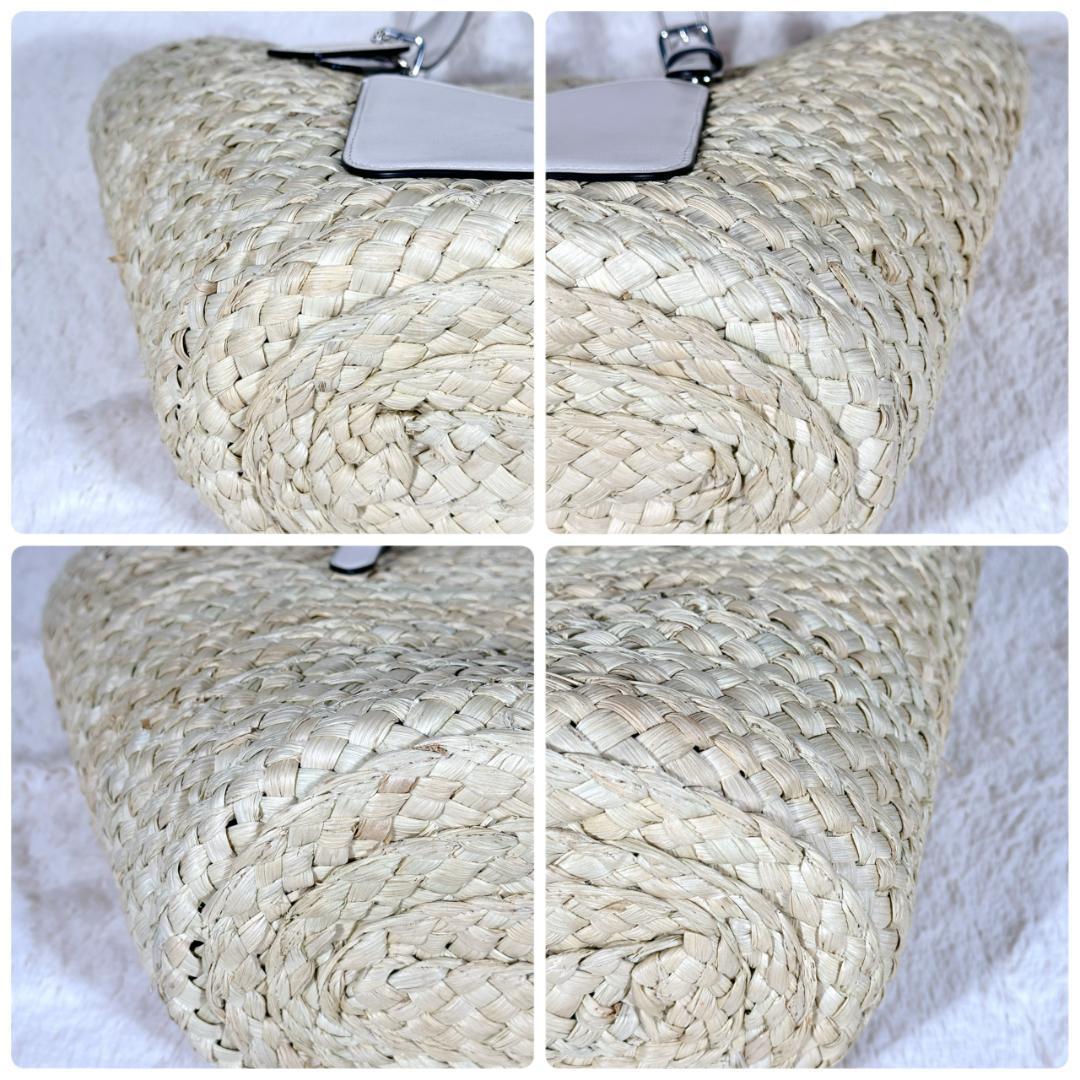 【美品】 ★日本未発売★ COACH コーチ ホワイト かごバッグ A4収納