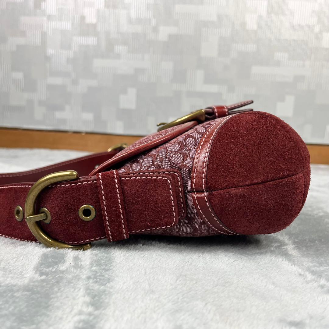 バッグ Coach Soho Bag Red Signature Suede