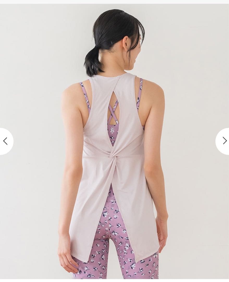 スカーラ フラワープリント　セパレートタンクトップ Mサイズ　ダスティピンク