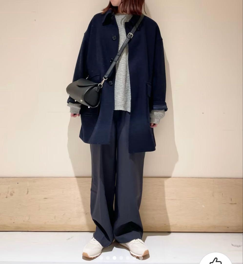 FORK&SPOON　バルカラーミドルコート　ネイビー