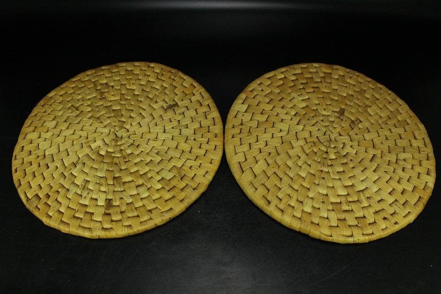 茶道具 竹皮網 円座 九枚 露路 待合(K-A988)