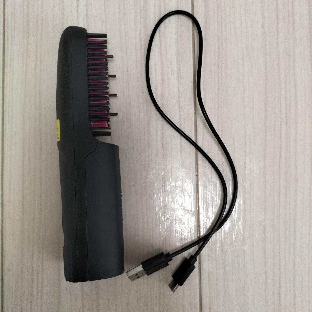 YAMAN ブラシヘアアイロン 黒/ピンク ケース付き