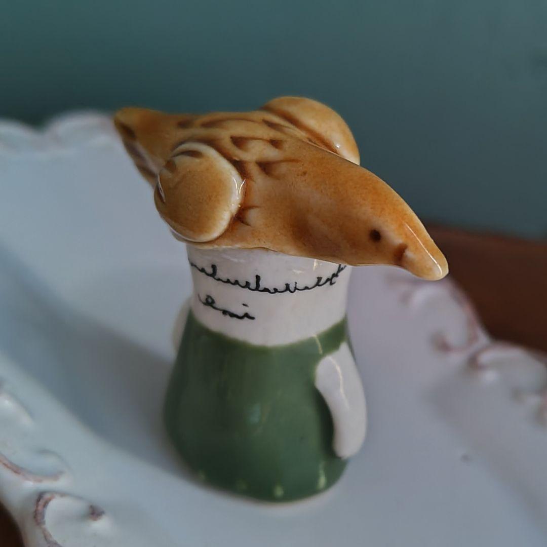 うえのえみ　陶人形　置物　小鳥　女の子　作家物