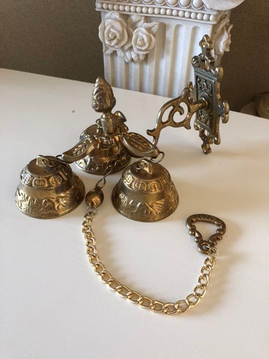 アンティークベル3連 ロココ調 ロココ イタリア製 ヨーロピアンインテリア 姫系
