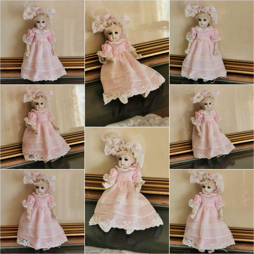 ヴィンテージ 作家物 14.5㎝三つ編のフレンチビスクドール キャシーハンセン作