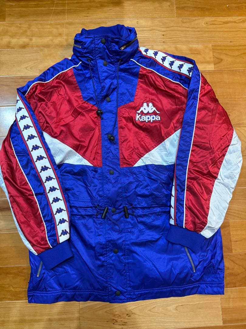 90S カッパKappa フルジップジャケット 赤青　ビンテージ　Oサイズ美品