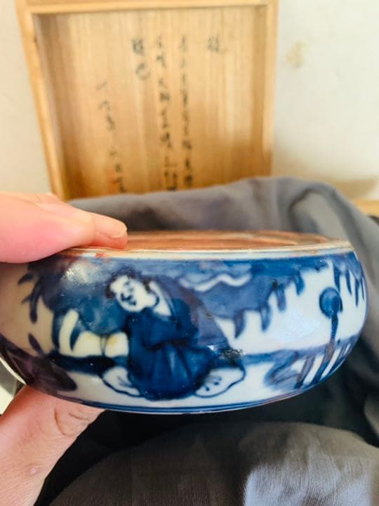中国明時代染付(青花)の硯