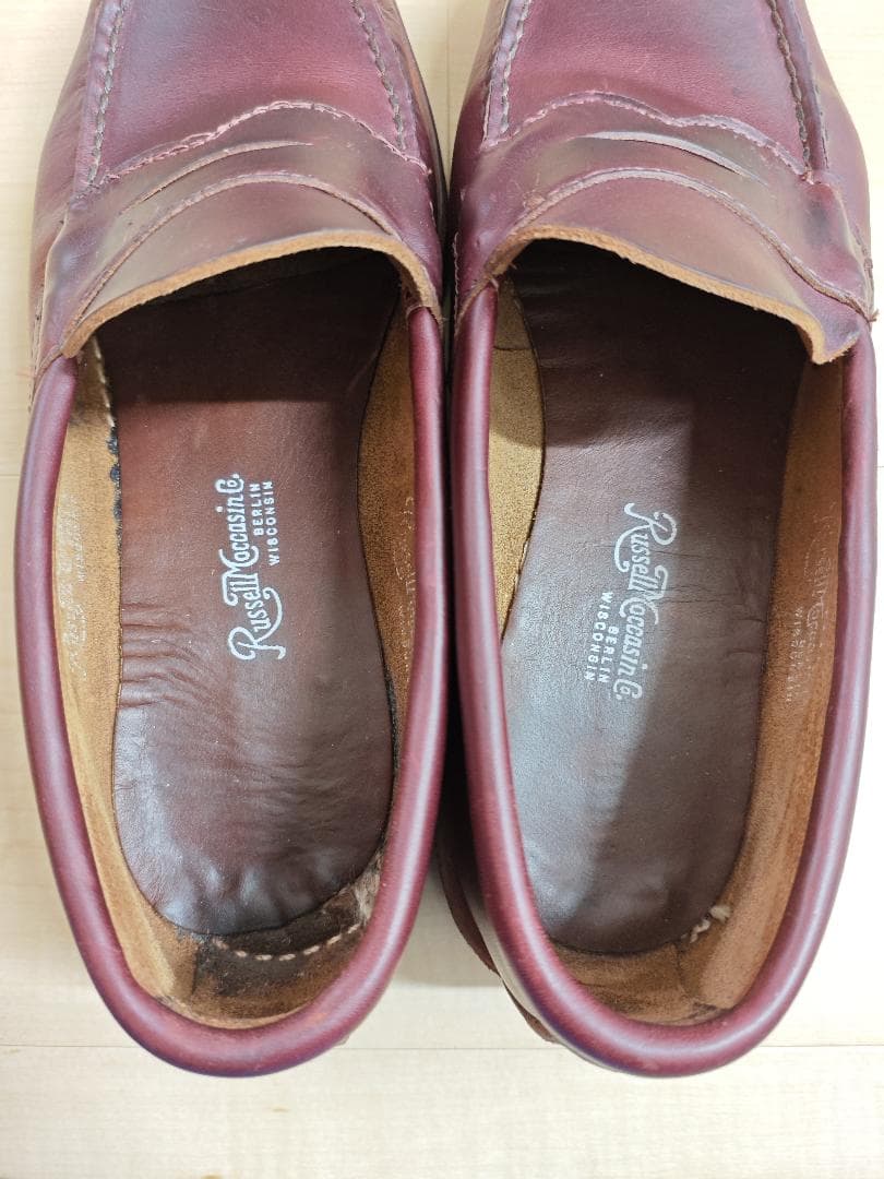 ラッセルモカシン ローファー 8 EE バーガンディー