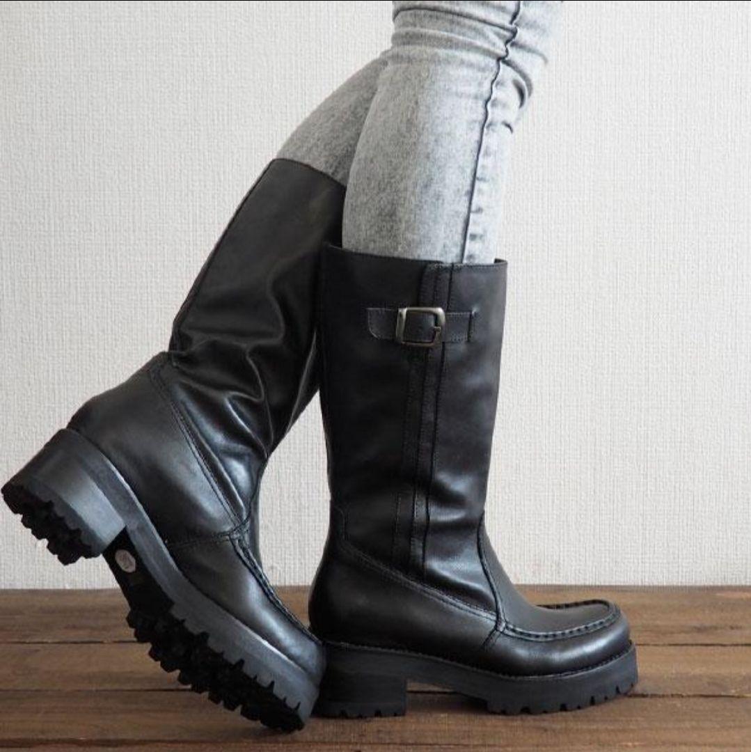 新品未使用品☆あしながおじさんワークブーツミドル丈ブーツ 22.5