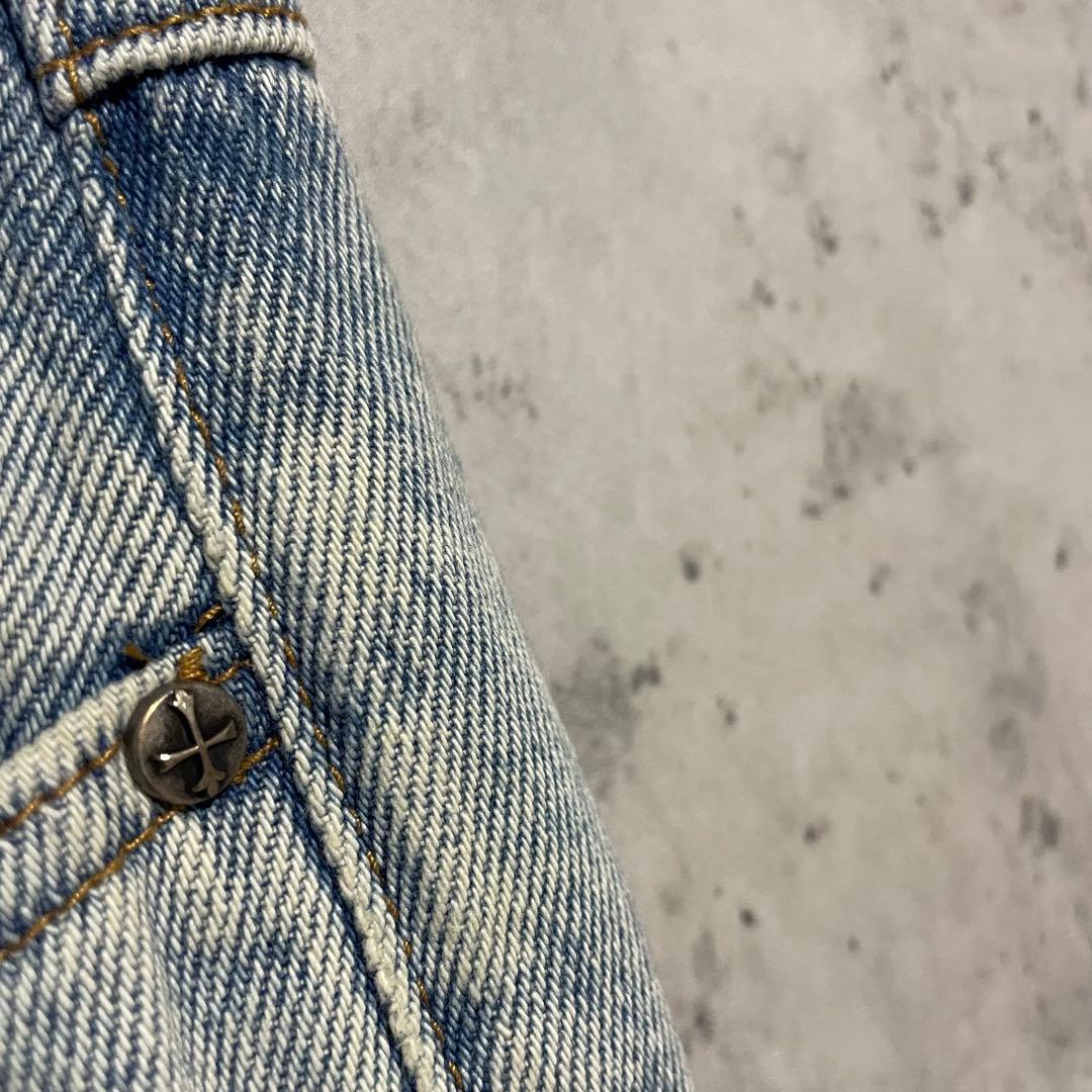 SUPPLIER サプライヤー クロスレザーパッチ　バギーデニムパンツ