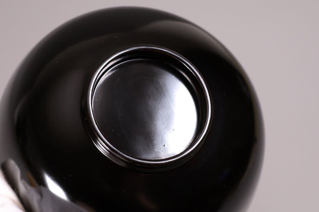 漆芸 木製漆器 捻り梅 金蒔絵 黒塗 御椀 二客 茶懐石道具【MA774】