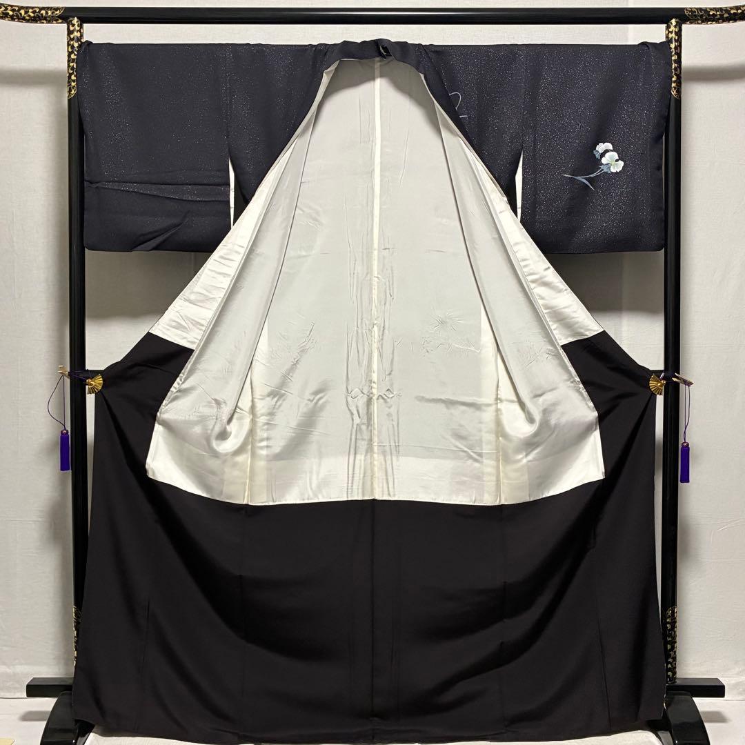 D12 訪問着 京友禅の巨匠 頼田勉 胡蝶蘭 金通し 正絹 着物 袷 極美品