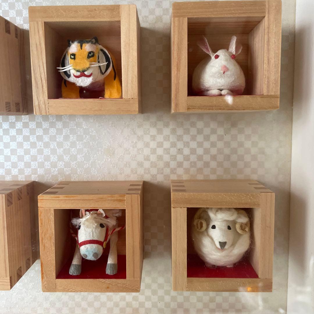 と*き様 動物モチーフの立体オブジェ 12個セット　干支勢揃い