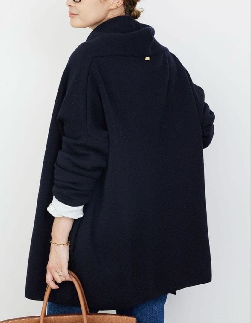 Deuxieme Classe スムースニットガウンショートコート　24AW 紺