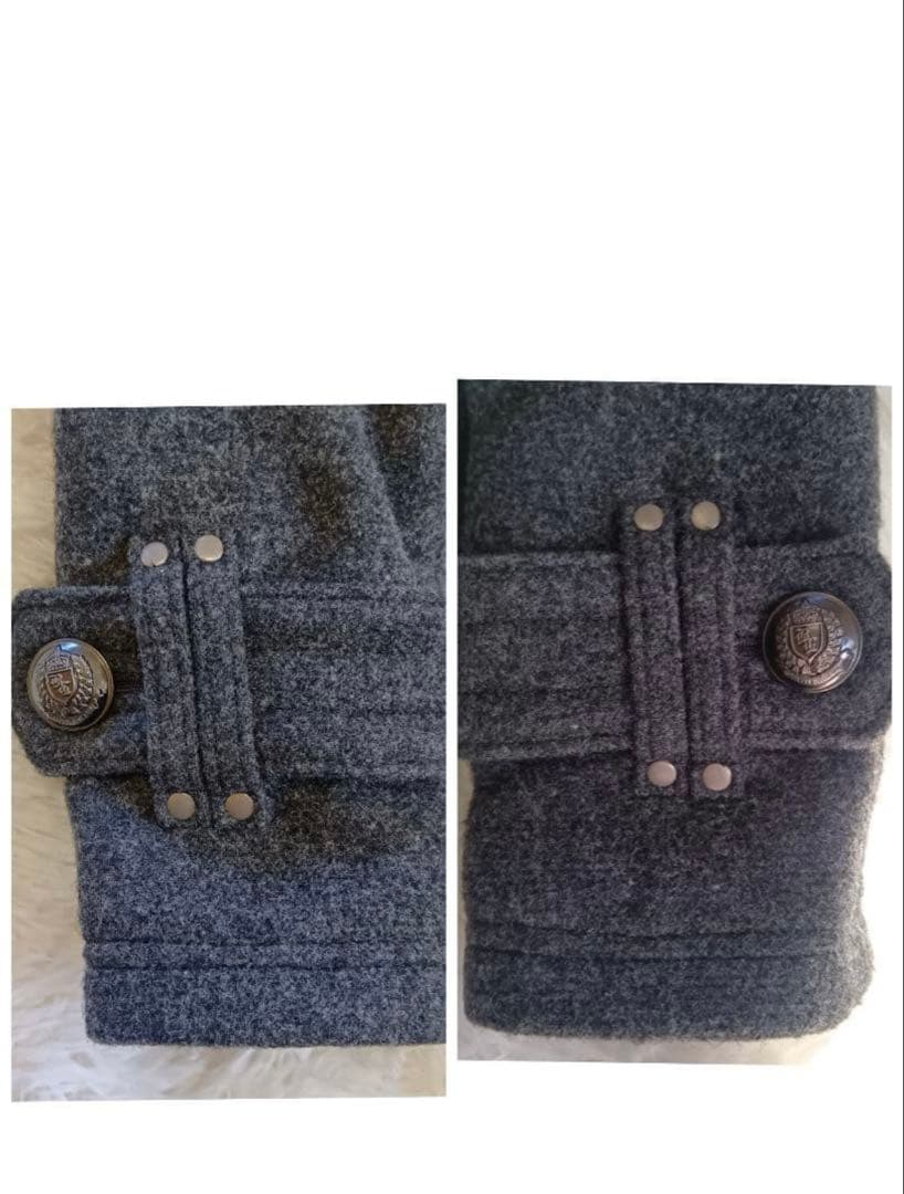 【バーバリー ブルーレーベル】Pコート 銀ボタン ノバチェック ダブル 36