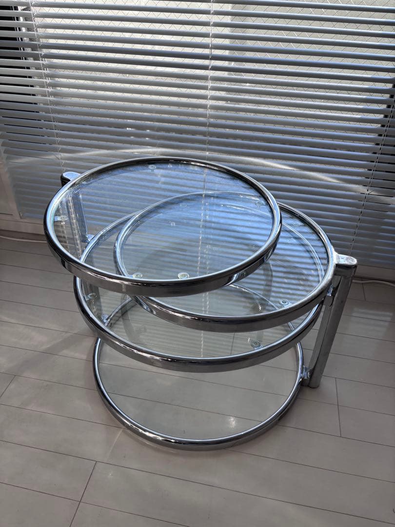 丸 ガラステーブル ミッドセンチュリーモダン スペースエイジ レトロポップ