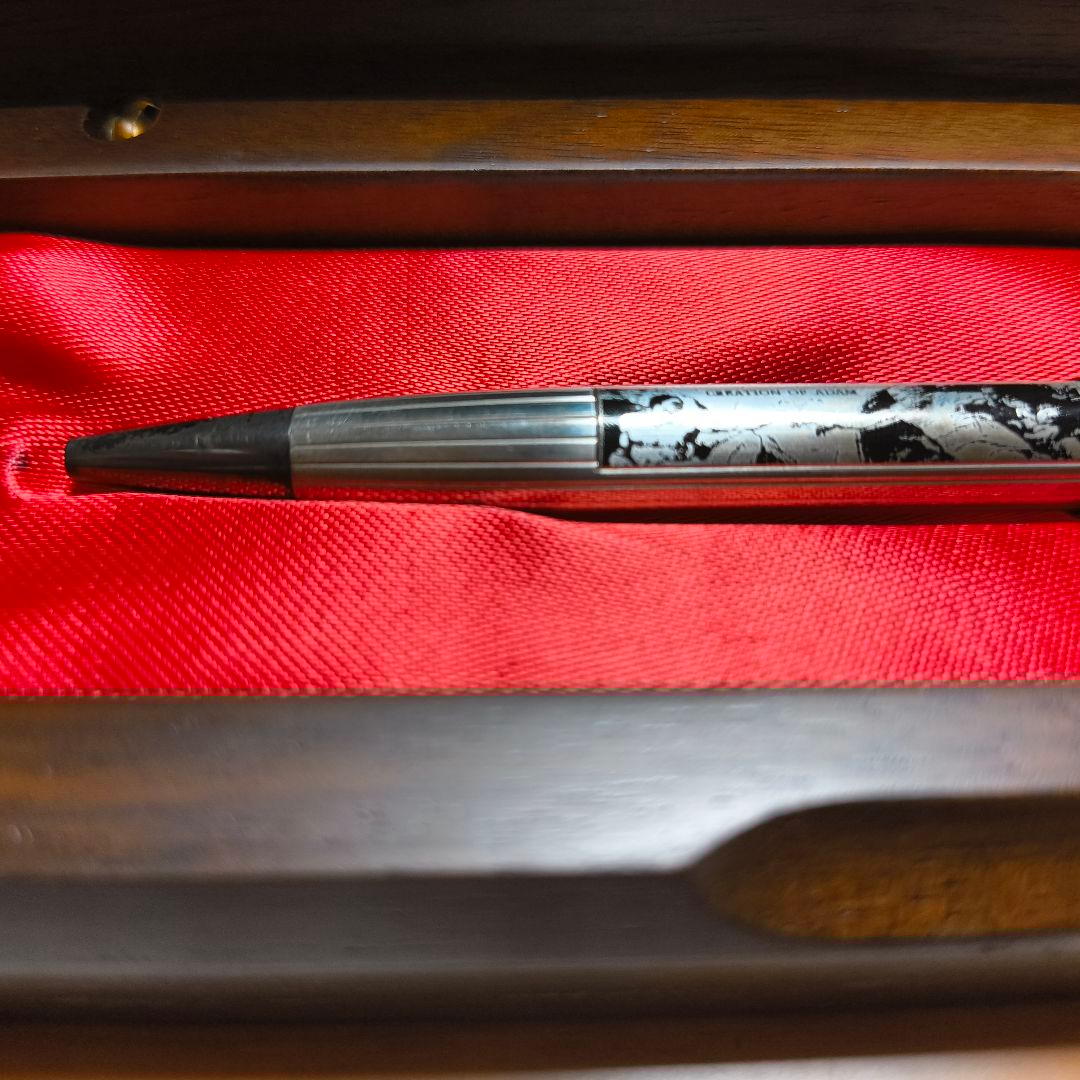 ぺんてる 50周年記念 銀製 ボールペン 木箱入り