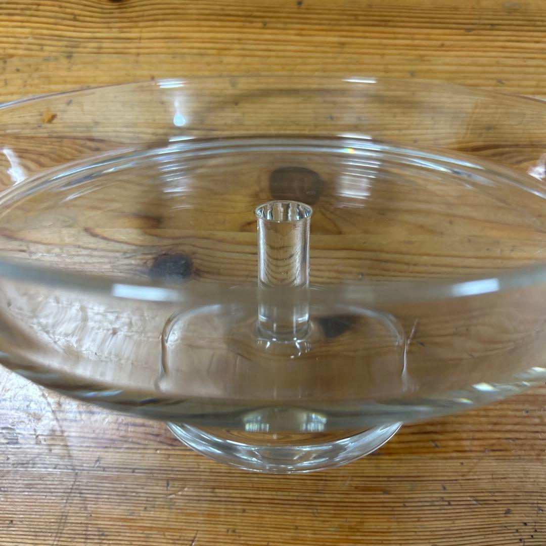 作家　ガラス作家　コンポート　フルーツ皿　ケーキ皿　23㎝　大