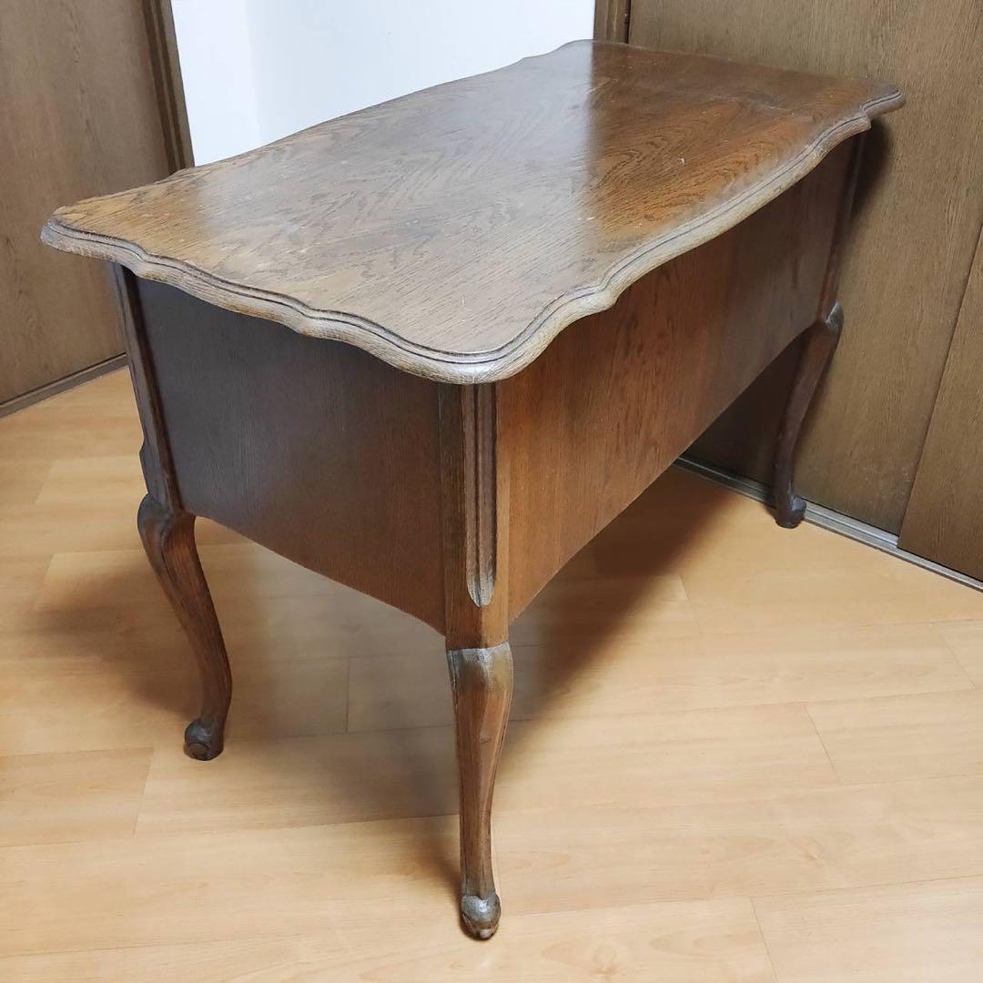 木製 アンティークデスク ヴィンテージ 机 海外輸入家具 東欧製 猫脚