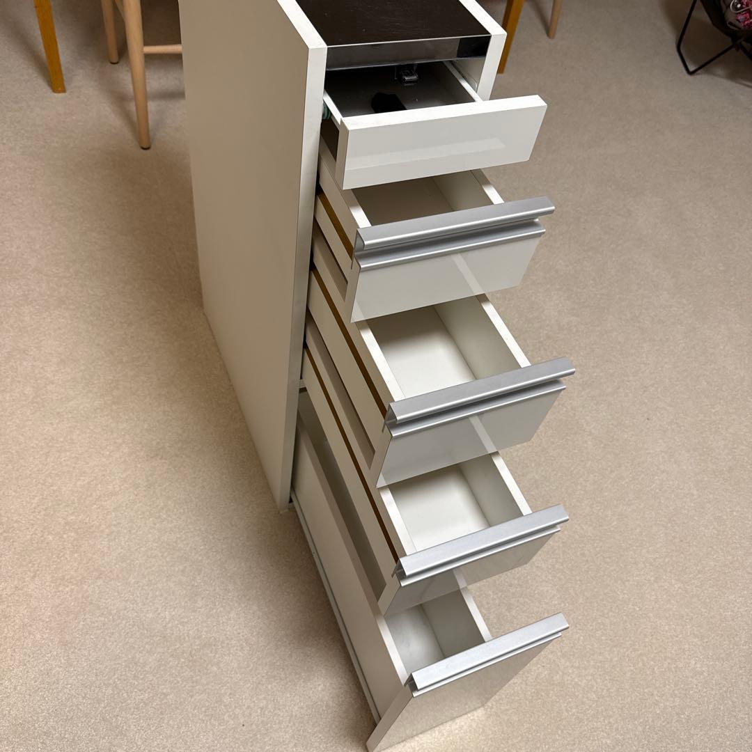 ダブルステンレス天板引き出し収納 20cm幅