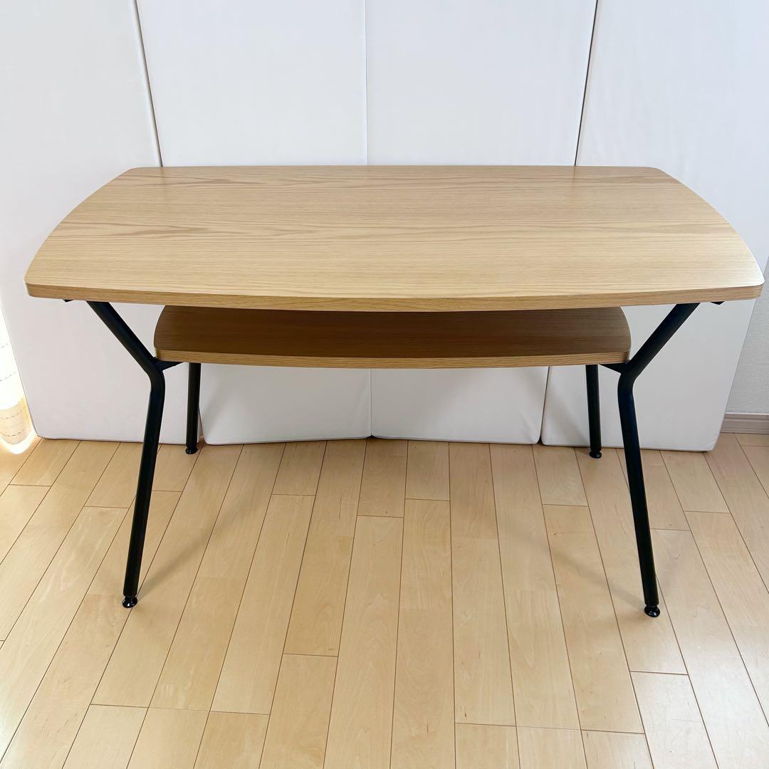 東谷　センターテーブル　ダイニング　天然木　オーク　アイアン脚　幅110 極美品