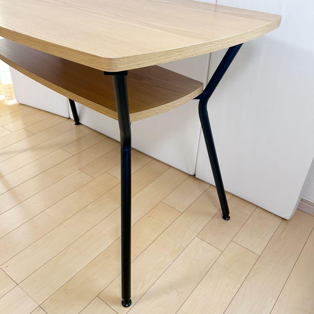 東谷　センターテーブル　ダイニング　天然木　オーク　アイアン脚　幅110 極美品