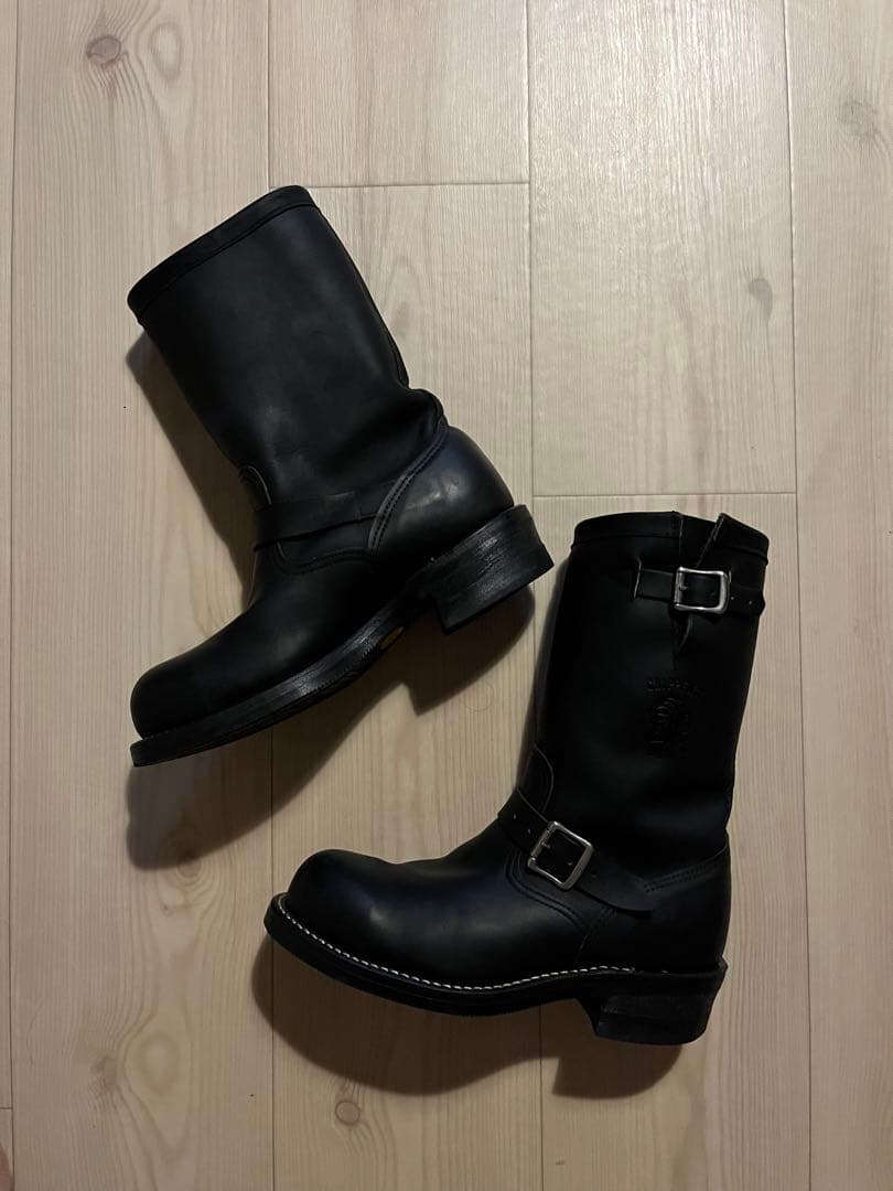 USA製 チペワ ブラック エンジニアブーツ 8E