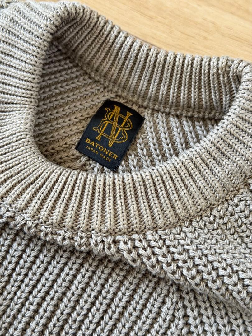 BATONER シグネチャー クルーネックニット サイズ2 グレー