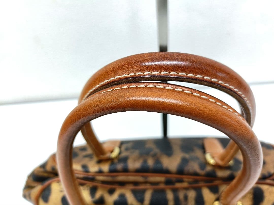 ドルチェ&ガッバーナ ヒョウ柄 ハンドバッグ ミニボストン オールレザー