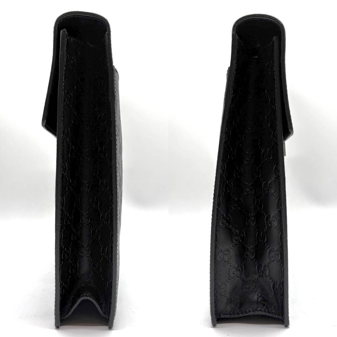 【極美品】GUCCI グッチ シマレザー GG ビジネスバッグ A4 ブラック